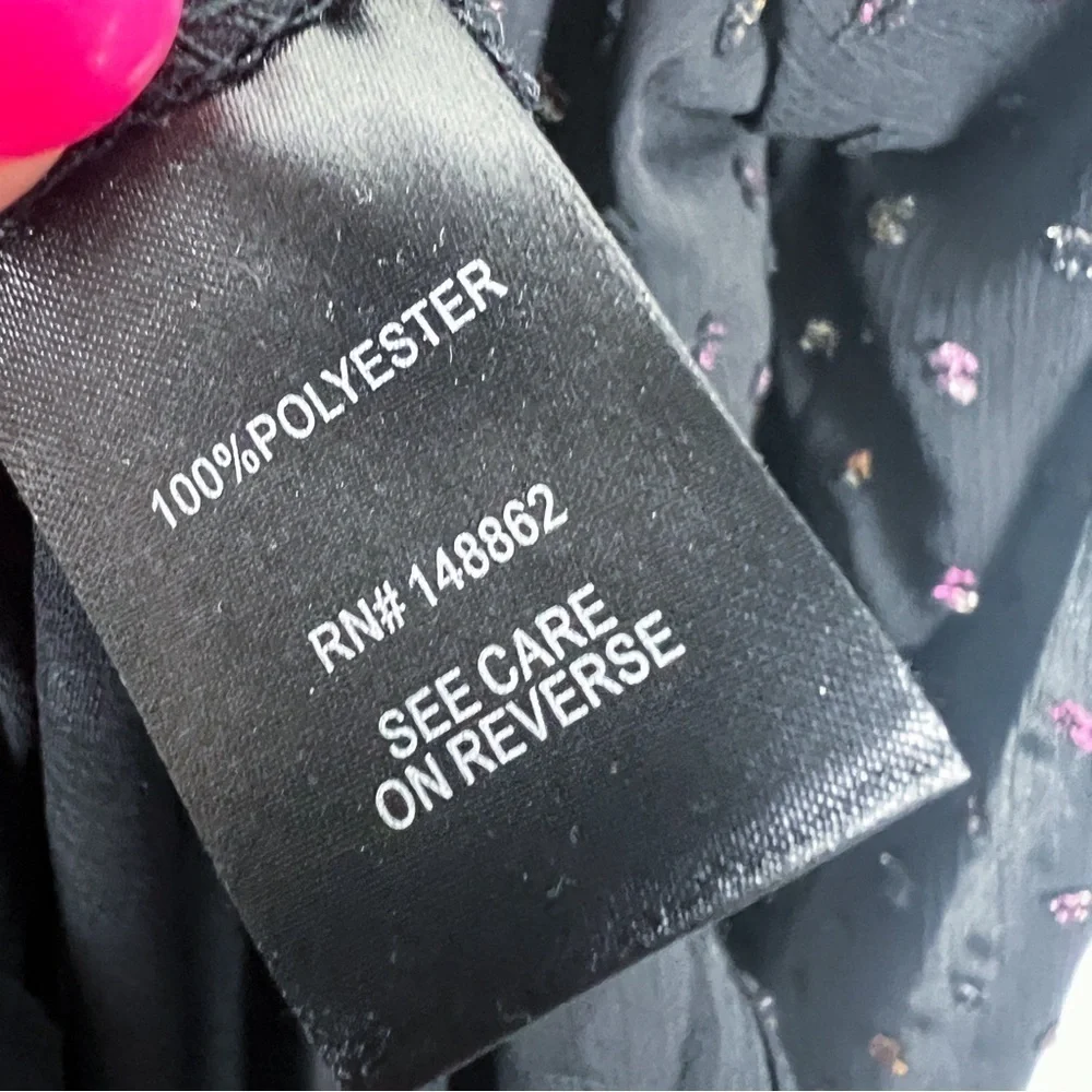 Torrid NWT Chiffon Rainbow Clip Dot Top Black 3X Whimsigoth Semi-Sheer Shirt - Picture 10 of 12